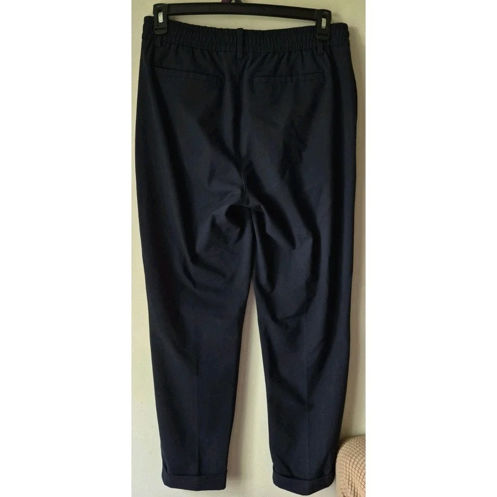 Banana Republic Men's Tapered Fit Pant Elastic Waist Drawstring Navy‎ Cuff 31x32